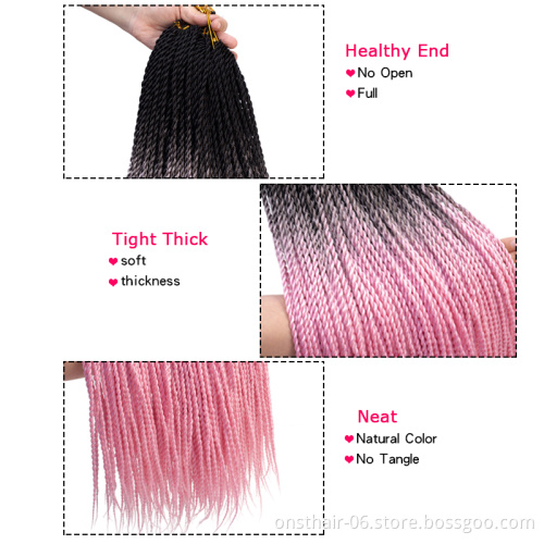 Senegalese Twist Hair Synthetic Hair Extension Crochet Braids 29 Colors Braid Twsits For Black Women Braiding Hair Extensions